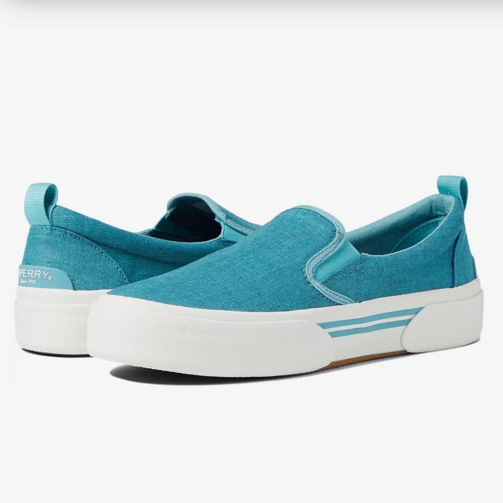 ❌SOLD OUT❌NIB Sperry Pier Wave 9M 40 Chambry Blue Slip-On Sneaker - Picture 10 of 11